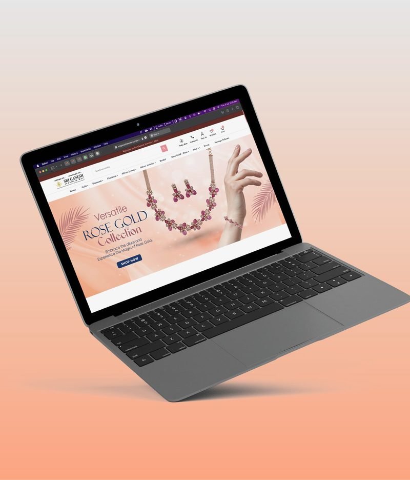 Website design for a jewellery brand